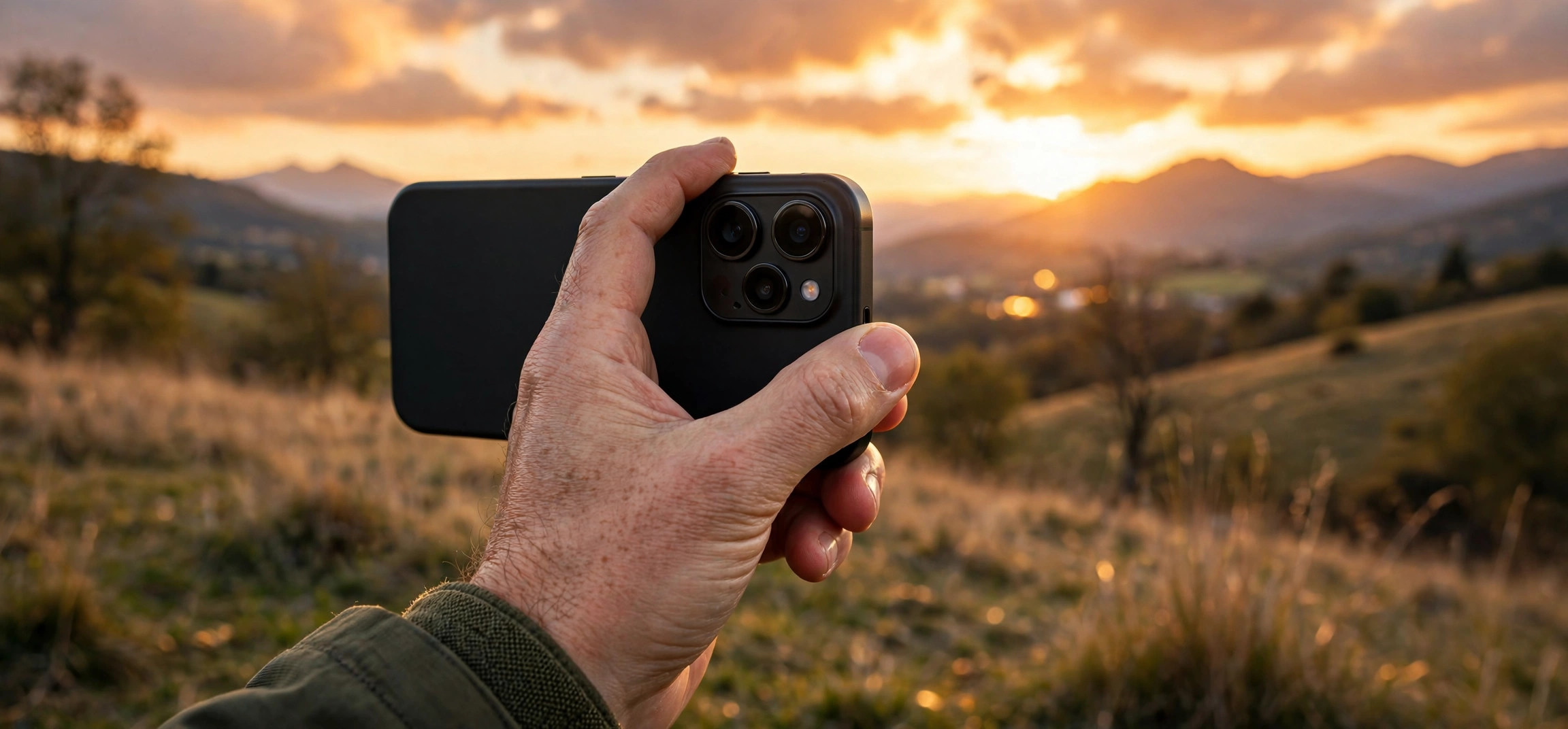 Best camera phone under 15000 with OIS — smartphone camera capturing a sunset scene