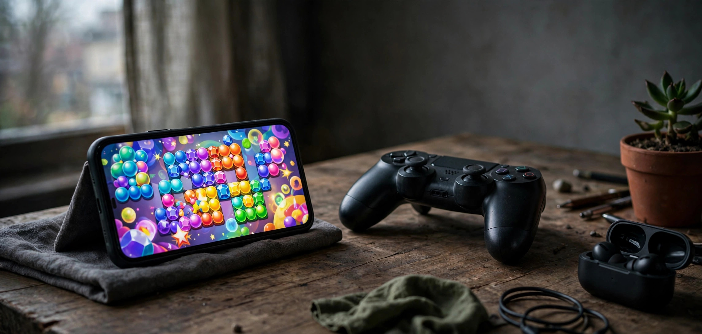 Best phone under 15000 for BGMI gaming — smartphone running a mobile game on a desk